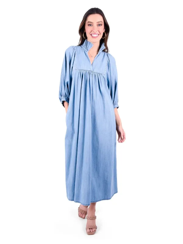 Stella Midi Dress | Chambray sold by Belletique