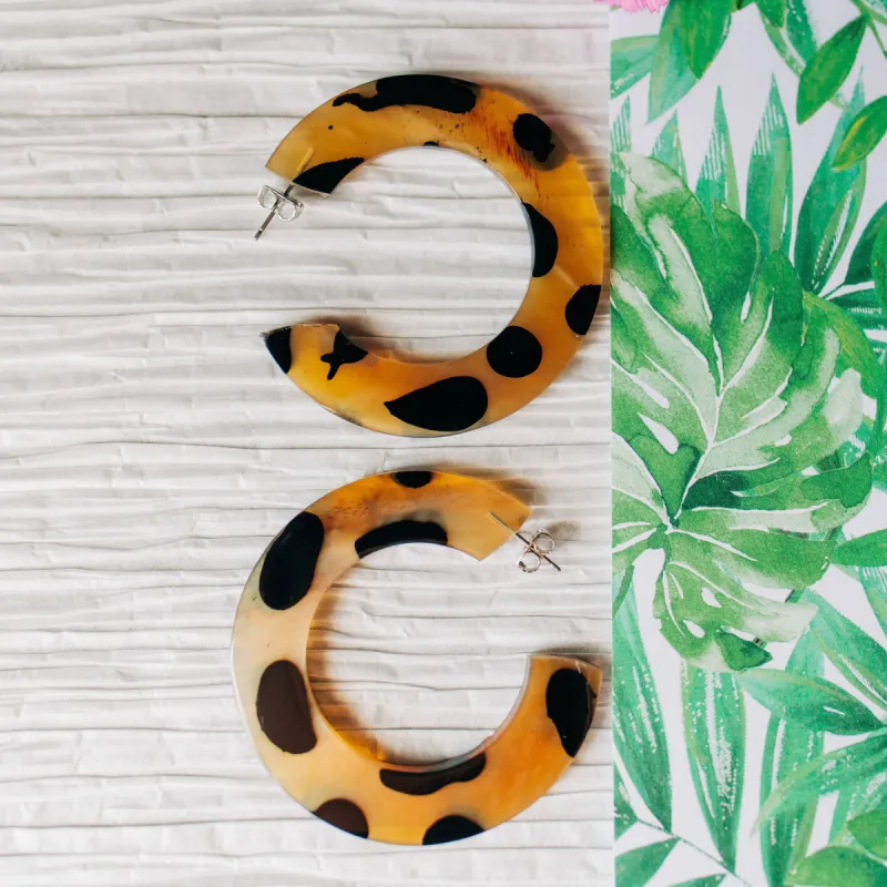 Tortoiseshell Hoop Earrings sold by Belletique
