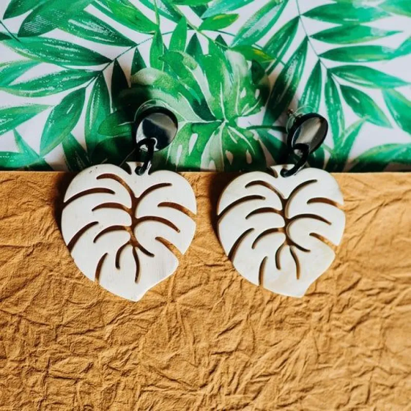 Montera Leaf Horn Earrings sold by Belletique