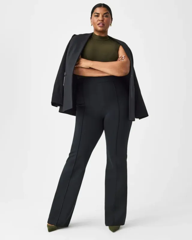 The Perfect Pant, Hi-Rise Flare | Black sold by Belletique