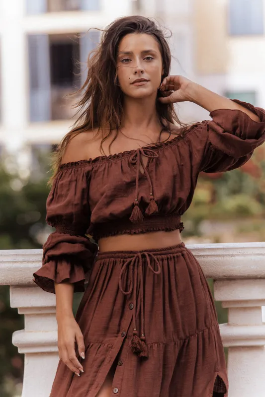 Esmeralda Crop Top - Chocolate sold by Tropical Dream