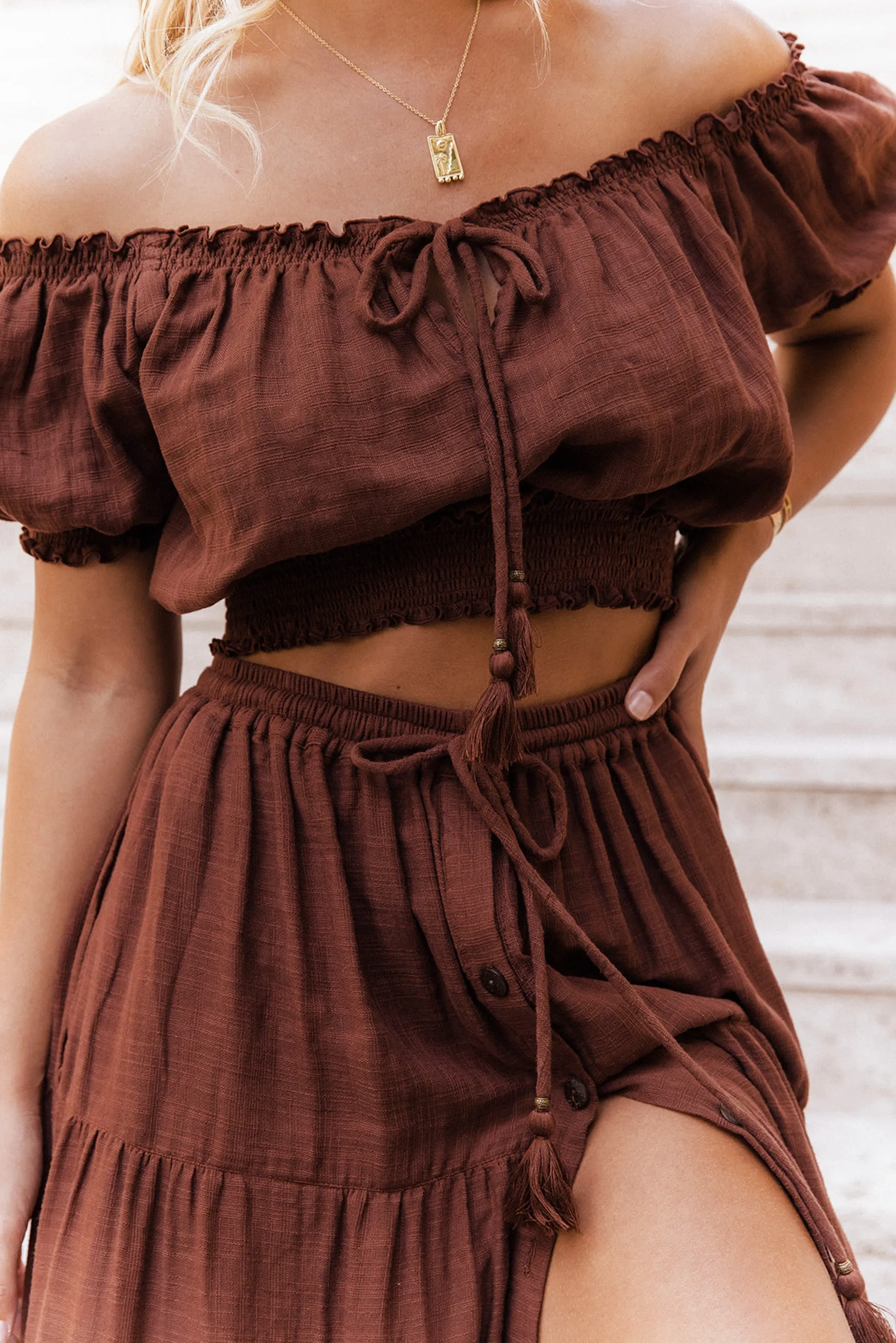 Daisy Crop Top - Chocolate sold by Tropical Dream product image thumbnail 3