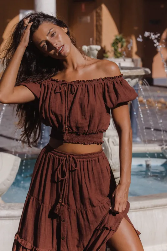 Daisy Crop Top - Chocolate sold by Tropical Dream