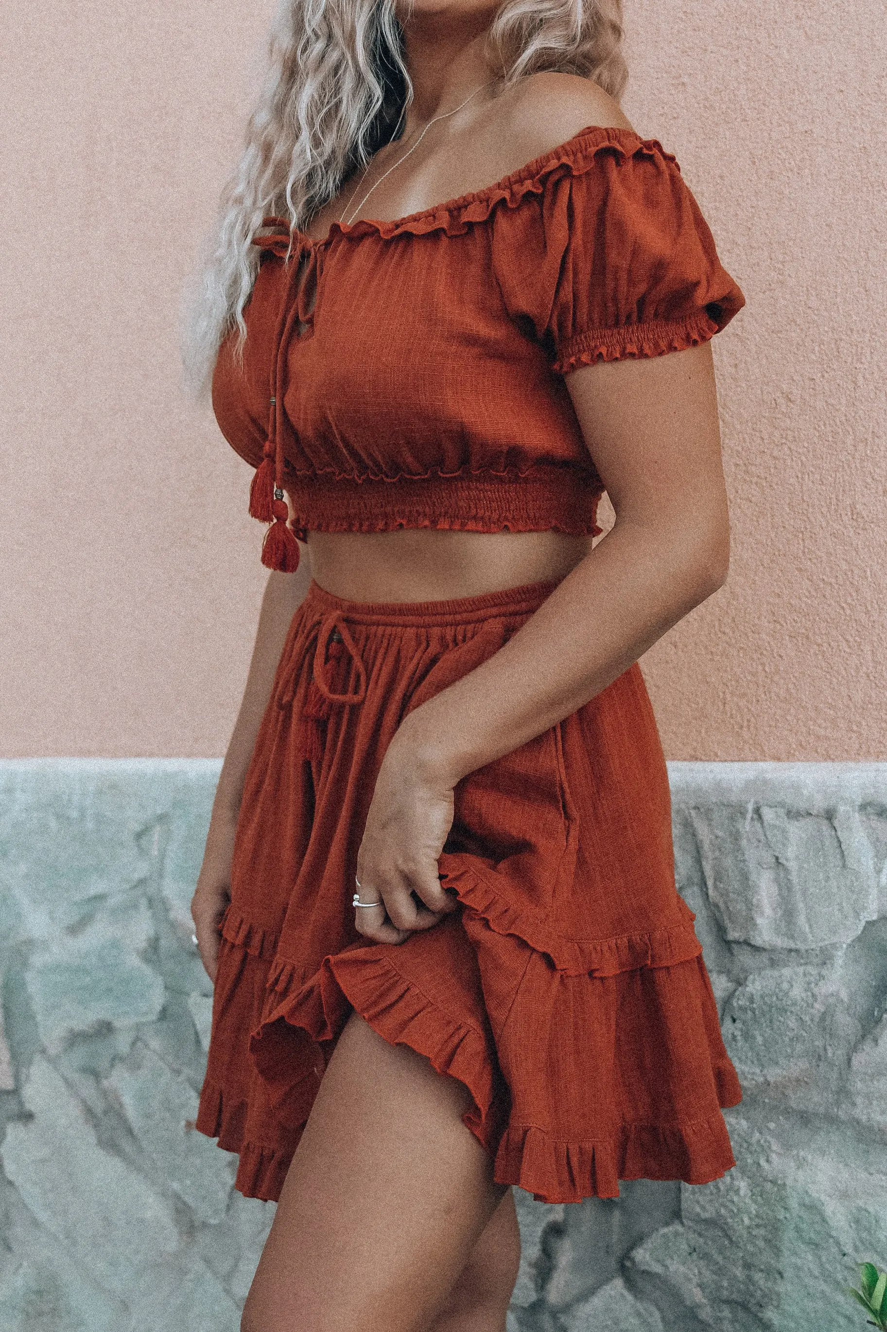 Daisy Crop Top - Rust sold by Tropical Dream