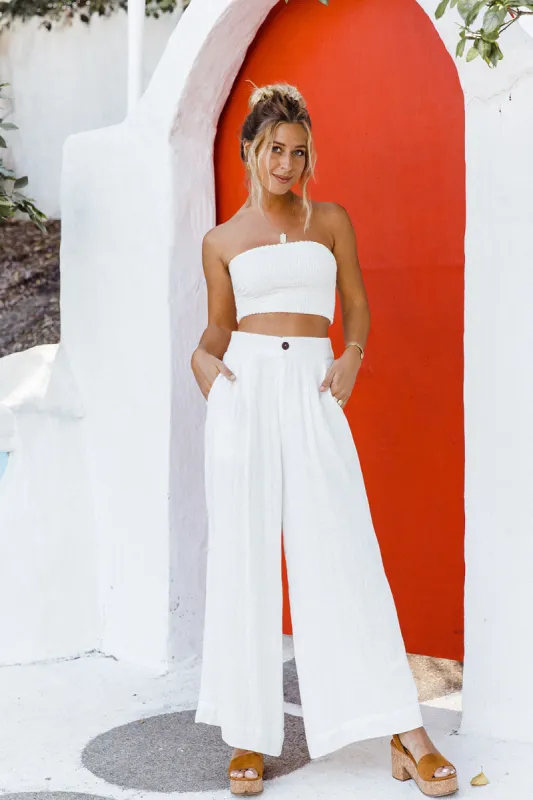 Lora Deluxe Pants - White (Lined Inside) sold by Tropical Dream