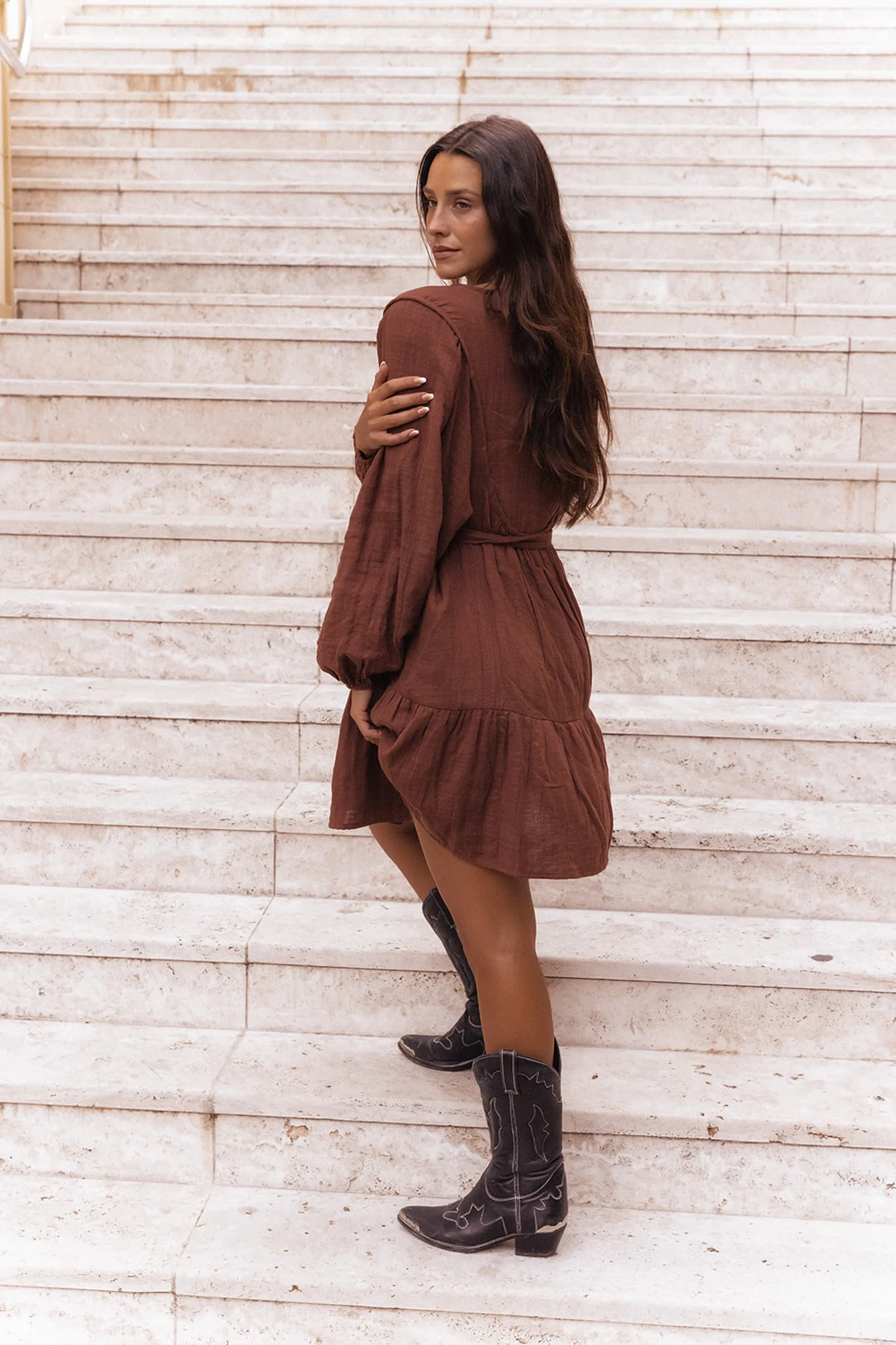 Lora Mini Dress - Chocolate sold by Tropical Dream product image thumbnail 4