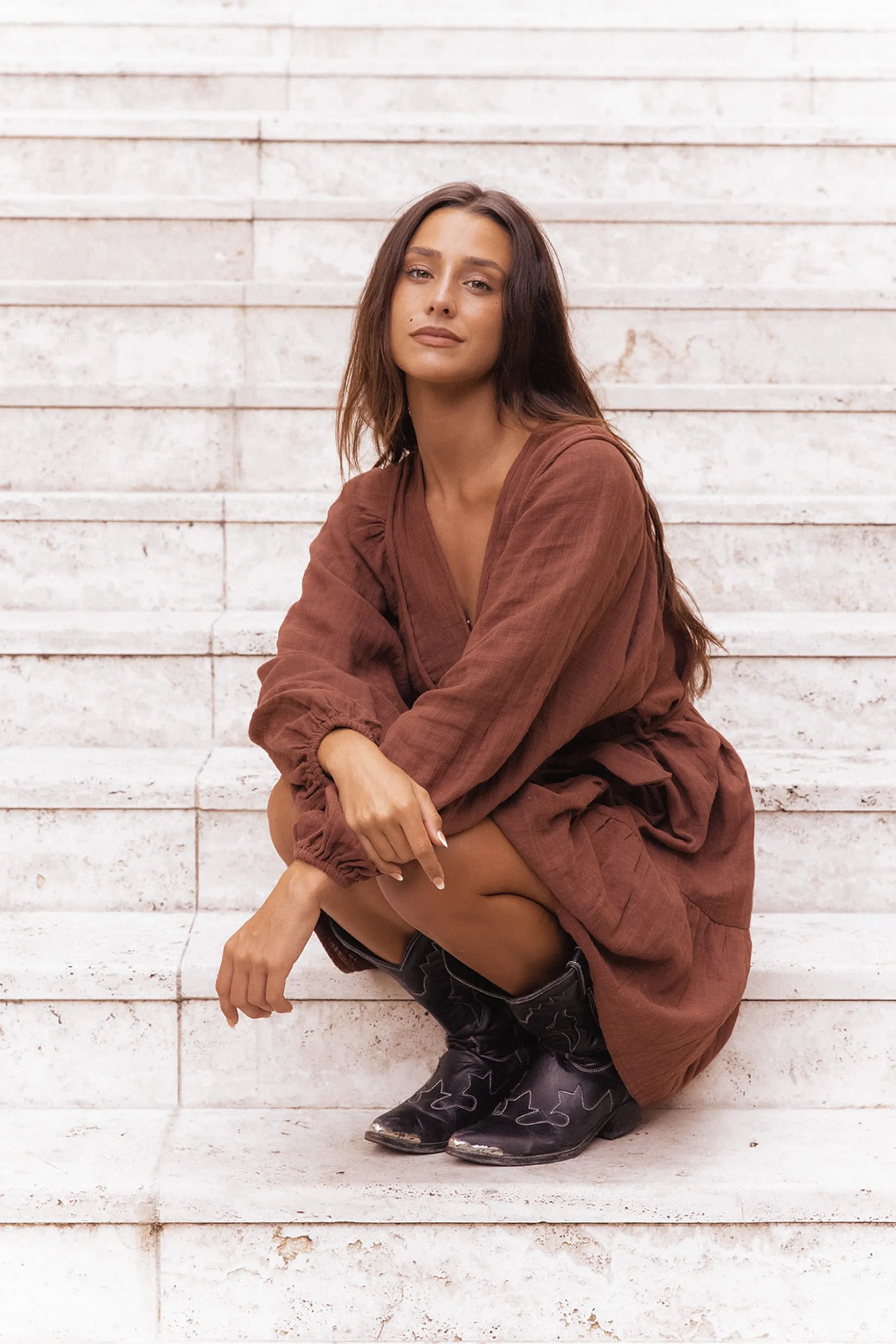 Lora Mini Dress - Chocolate sold by Tropical Dream product image thumbnail 5