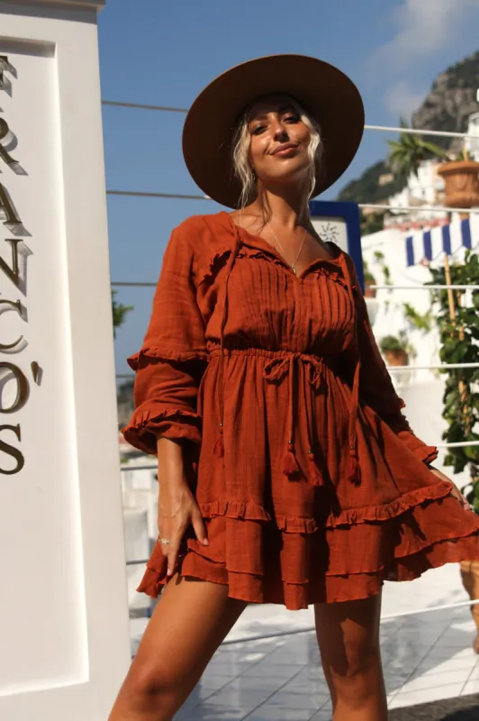 Lily Mini Dress - Rust sold by Tropical Dream
