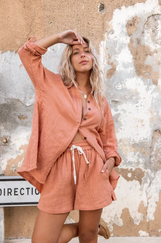 Lotus Oversized Shirt - Dusty Pink sold by Tropical Dream