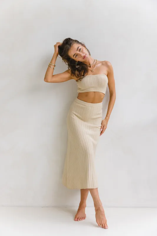 Donna Midi Skirt - Beige sold by Tropical Dream