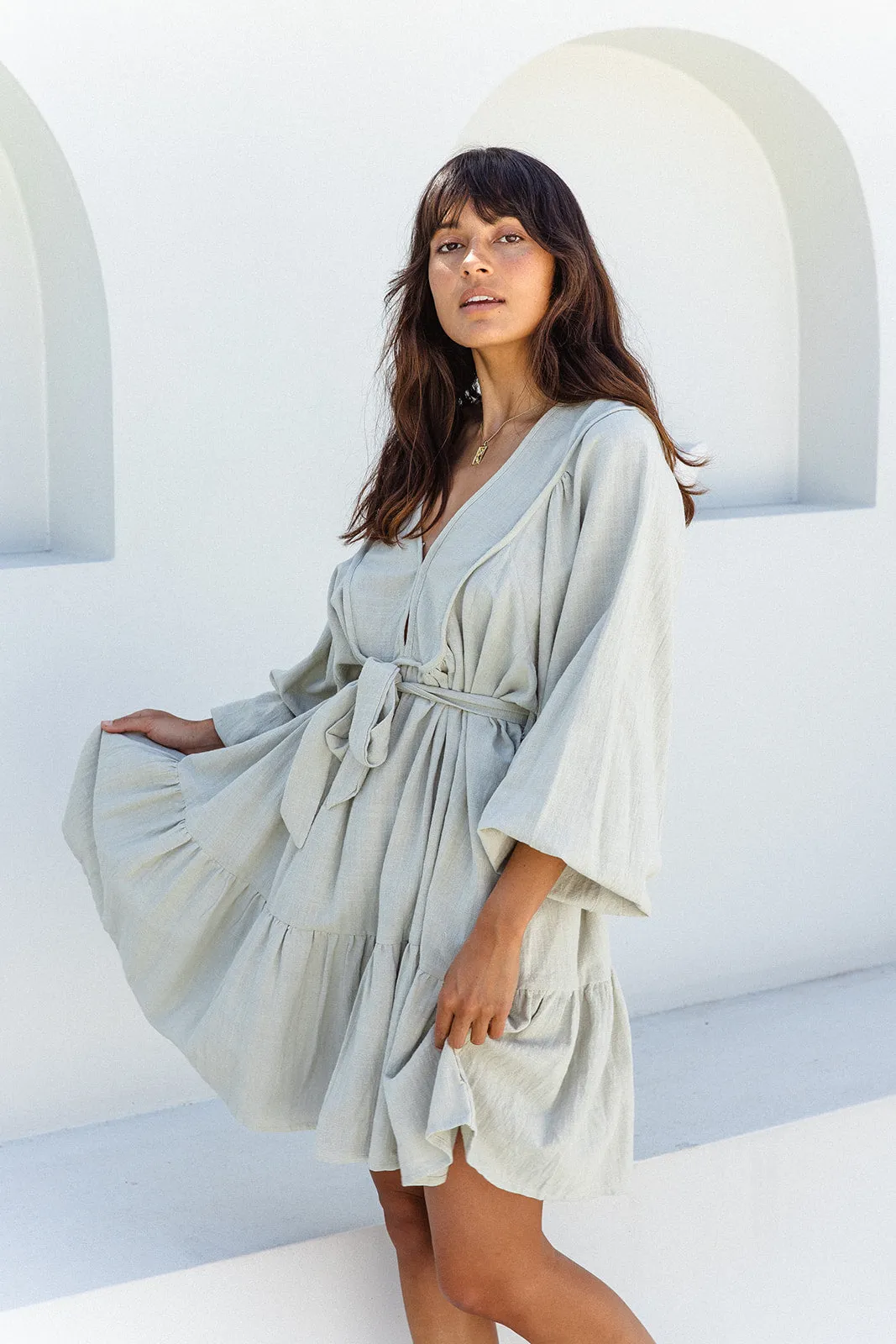 Lora Mini Dress - Pistachio (Go size down) sold by Tropical Dream product image thumbnail 2