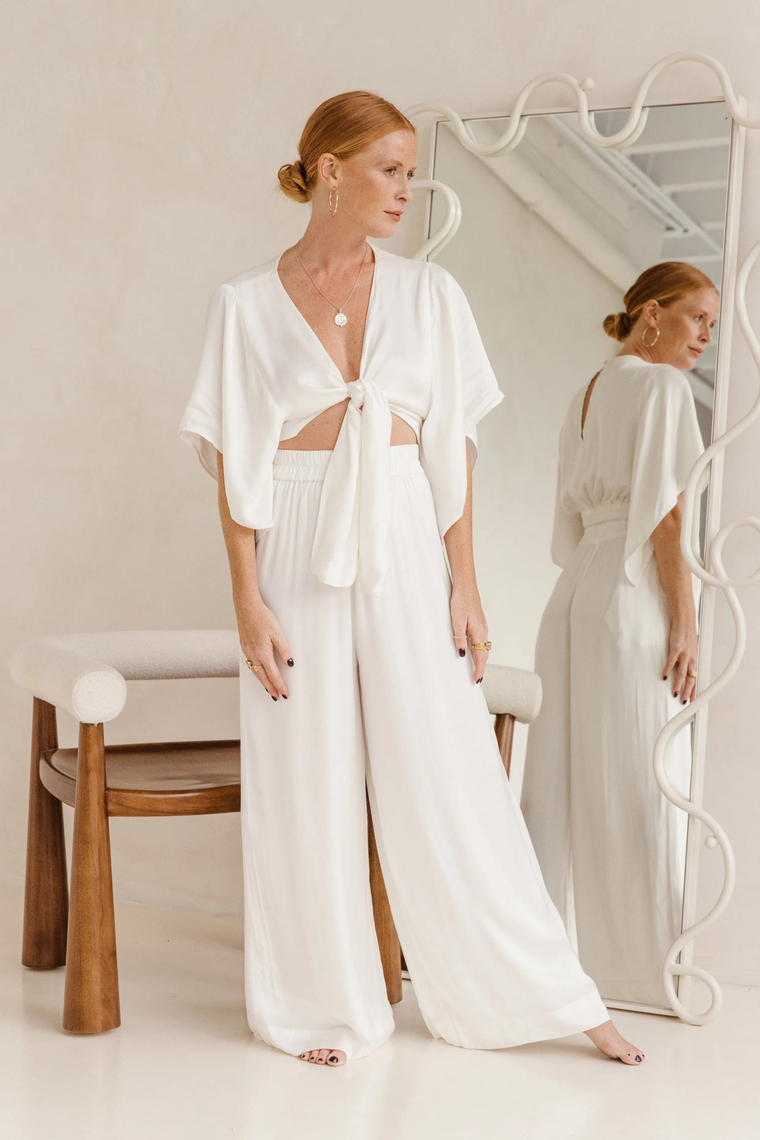 Sassi Pants - White Pearl (with lining) sold by Tropical Dream