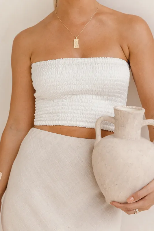 Lora Tube - White Pearl (Lined Inside) sold by Tropical Dream