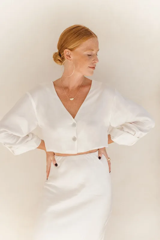 Pearl Crop Shirt - White Pearl sold by Tropical Dream