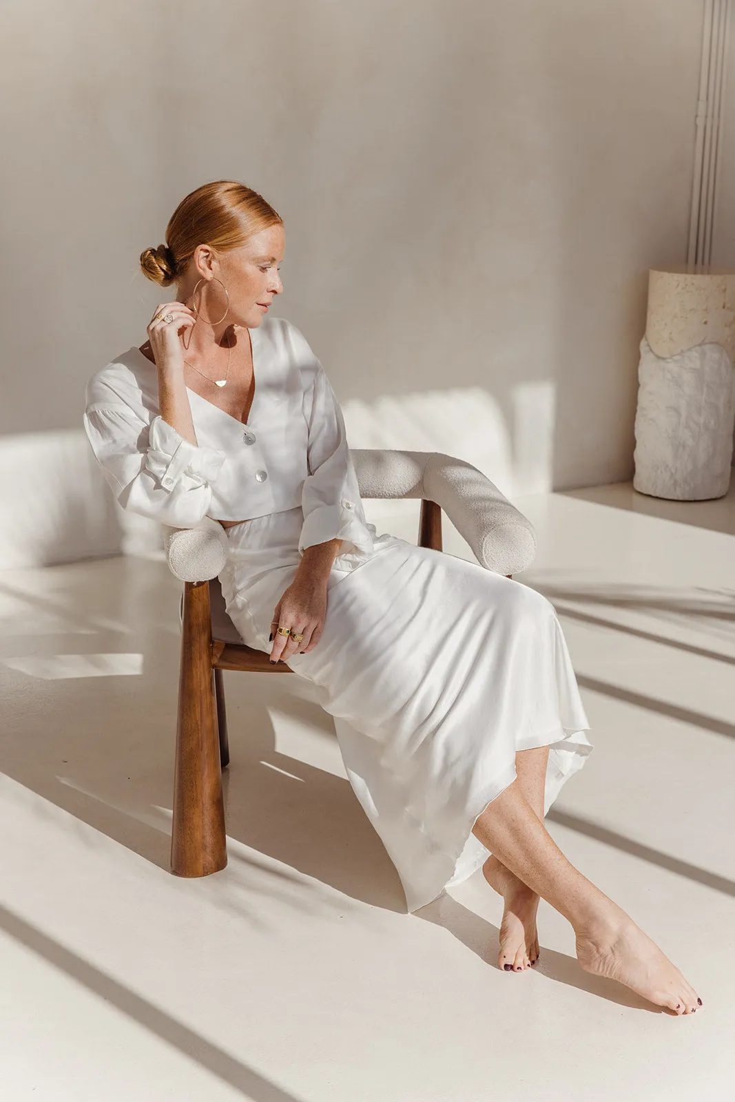 Pearl Crop Shirt - White Pearl sold by Tropical Dream product image thumbnail 3