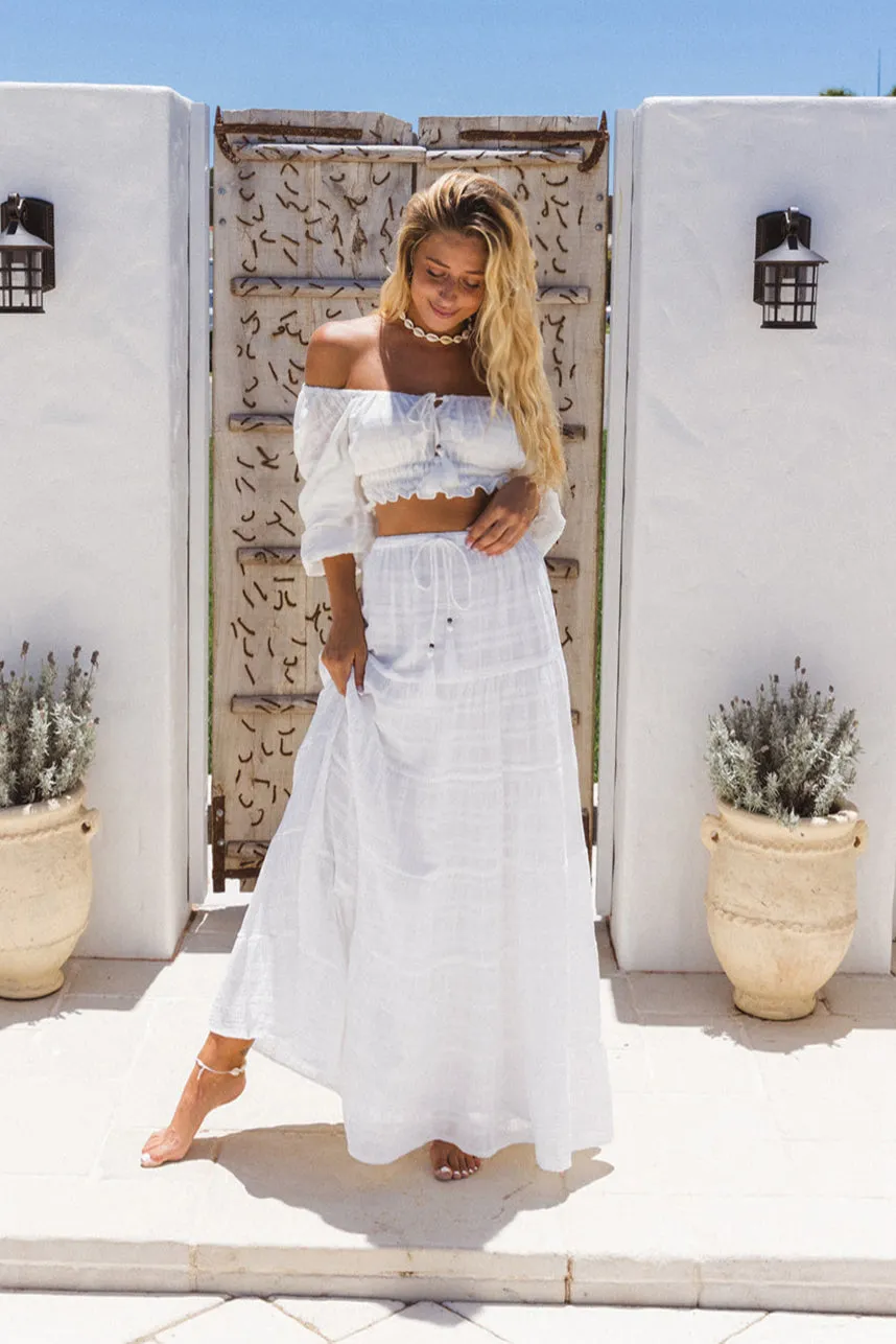 Dreamy Maxi Skirt - White (Lined Inside) Go size up sold by Tropical Dream