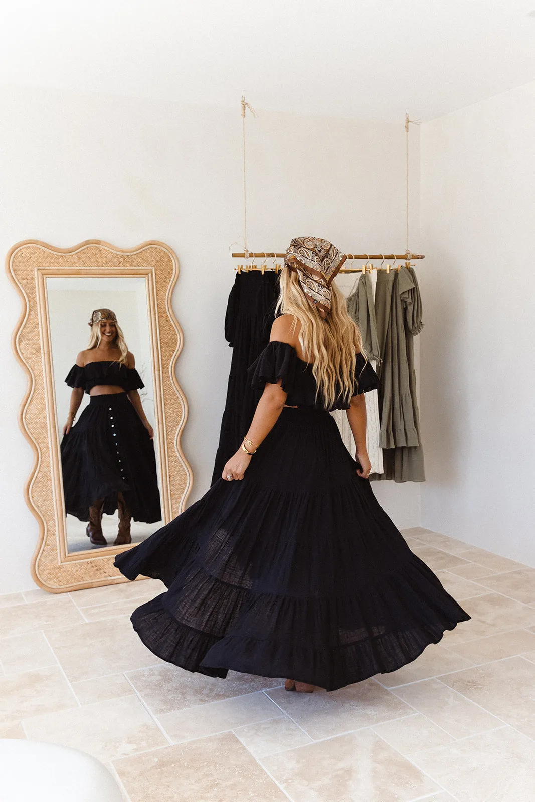 Flora Maxi Skirt - Black sold by Tropical Dream product image thumbnail 2