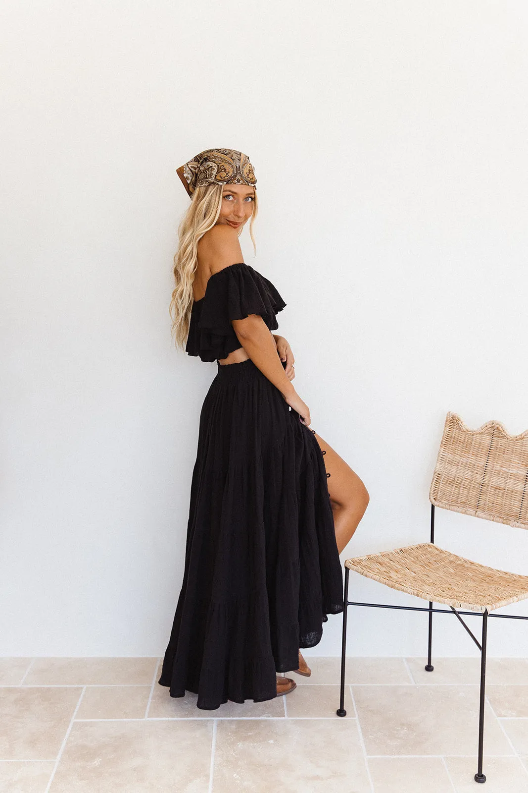 Flora Maxi Skirt - Black sold by Tropical Dream product image thumbnail 5