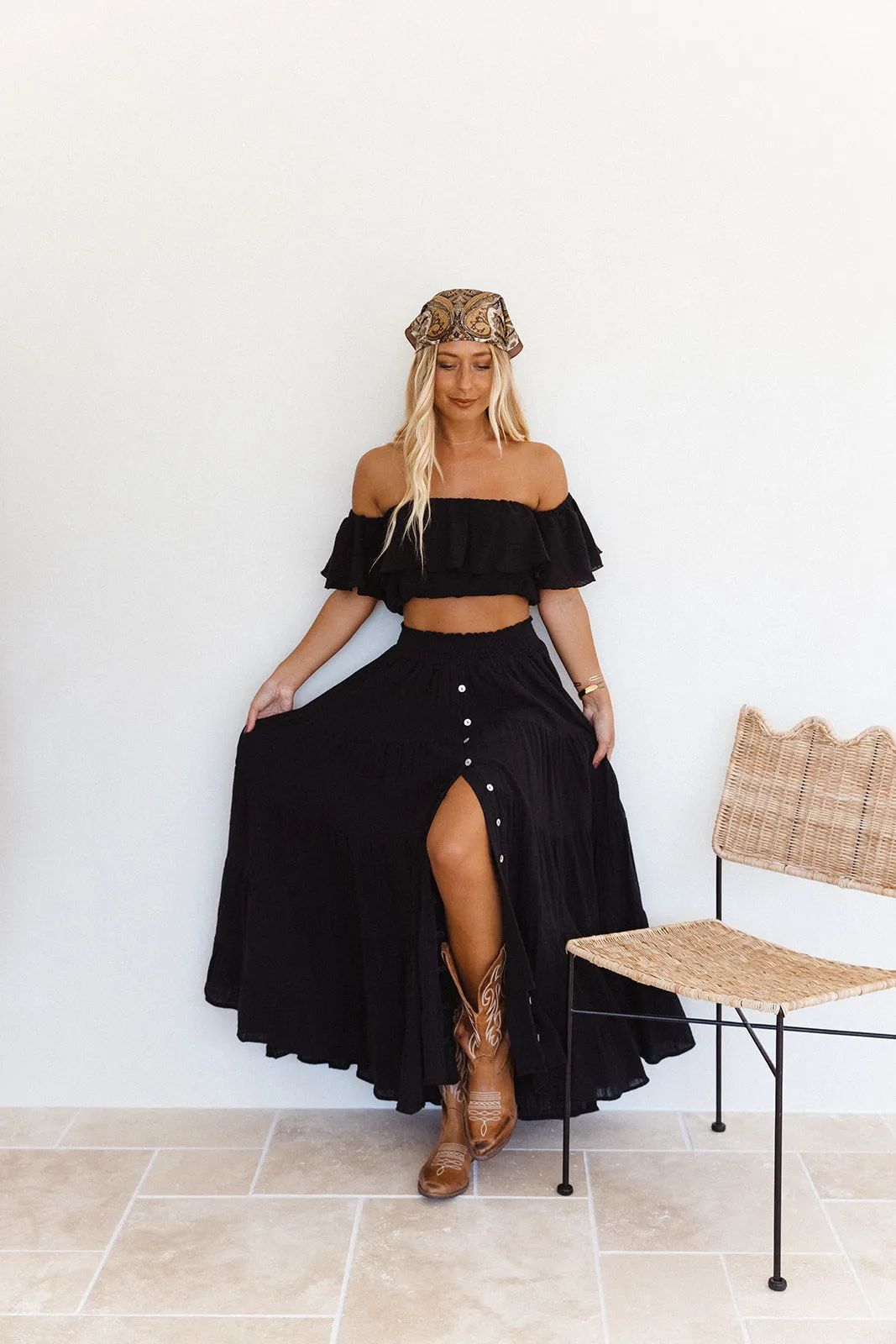 Flora Maxi Skirt - Black sold by Tropical Dream product image thumbnail 4