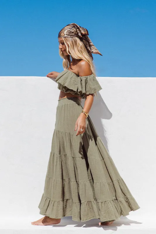 Flora Maxi Skirt - Sage sold by Tropical Dream