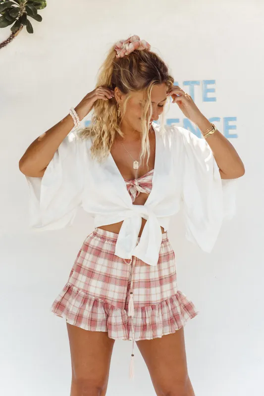 Mary Shorts - Pink Check sold by Tropical Dream