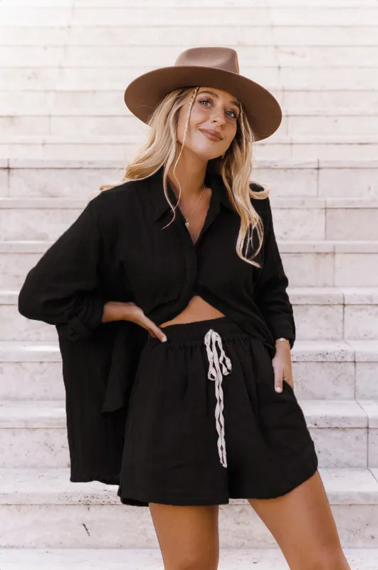 Lotus Oversized Shirt - Black sold by Tropical Dream