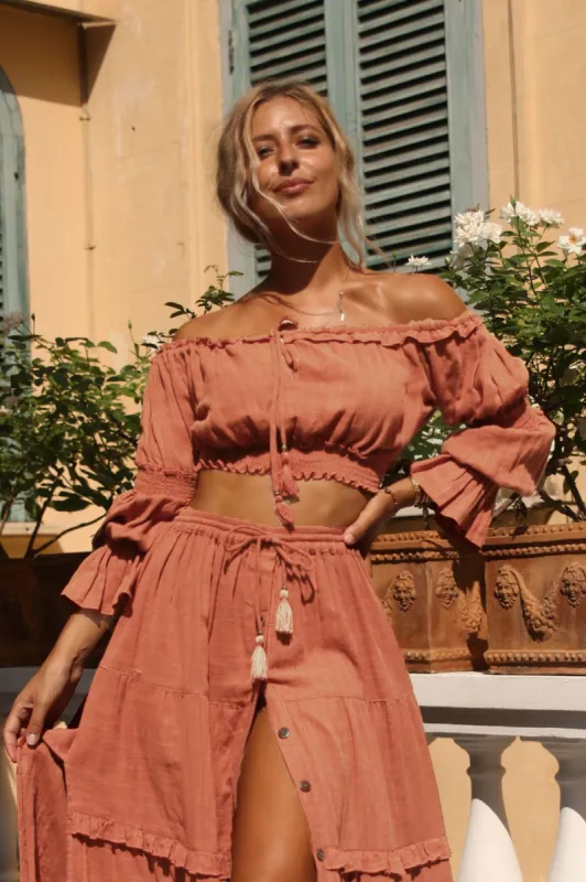 Esmeralda Crop Top - Dusty Pink sold by Tropical Dream