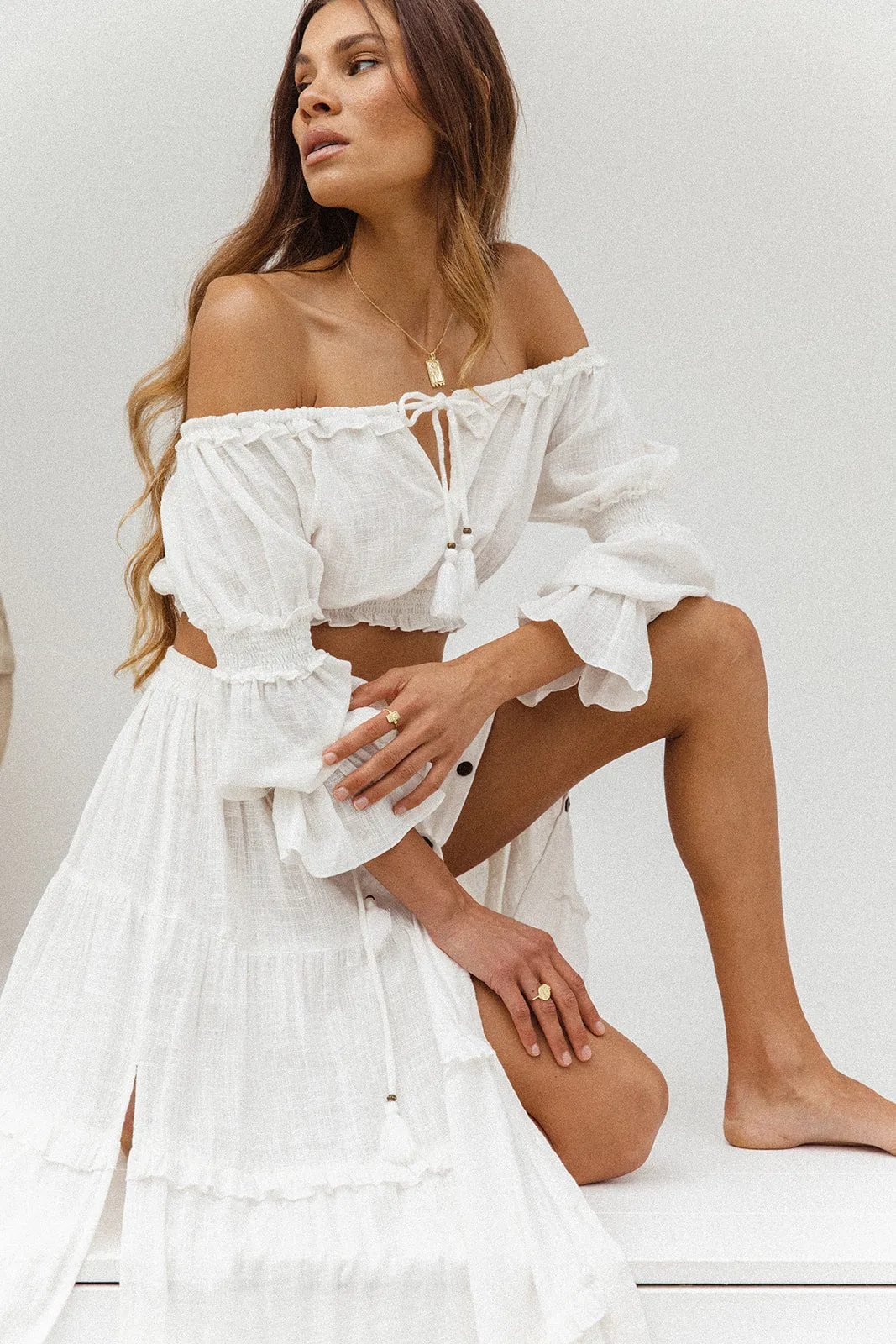 Esmeralda Crop Top - White (Lined Inside) sold by Tropical Dream product image thumbnail 2