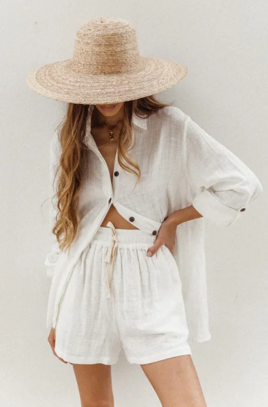 Lotus Oversized Shirt - White sold by Tropical Dream