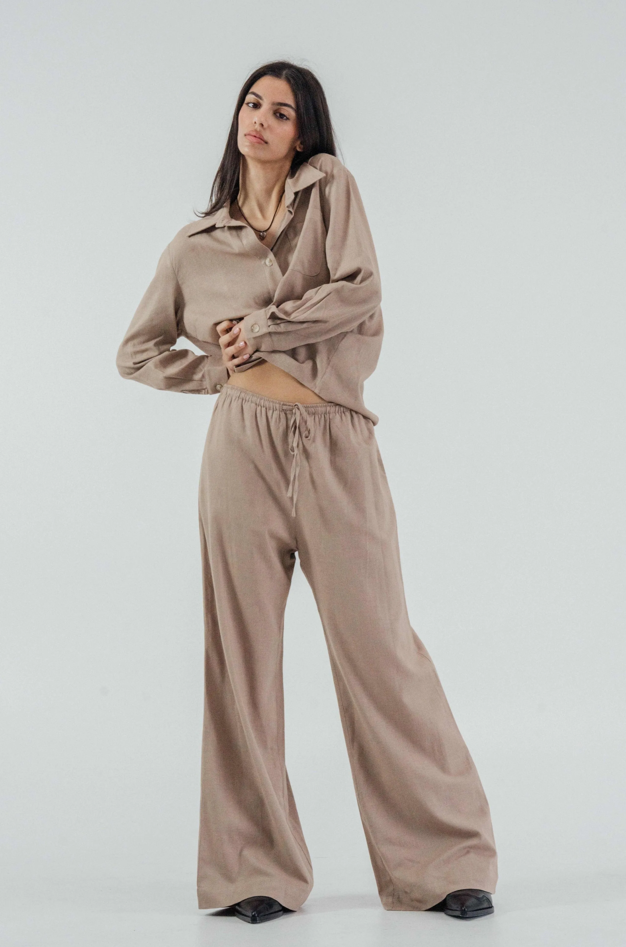 Linen Pants Set Taupe sold by Wildflo Studio product image thumbnail 4