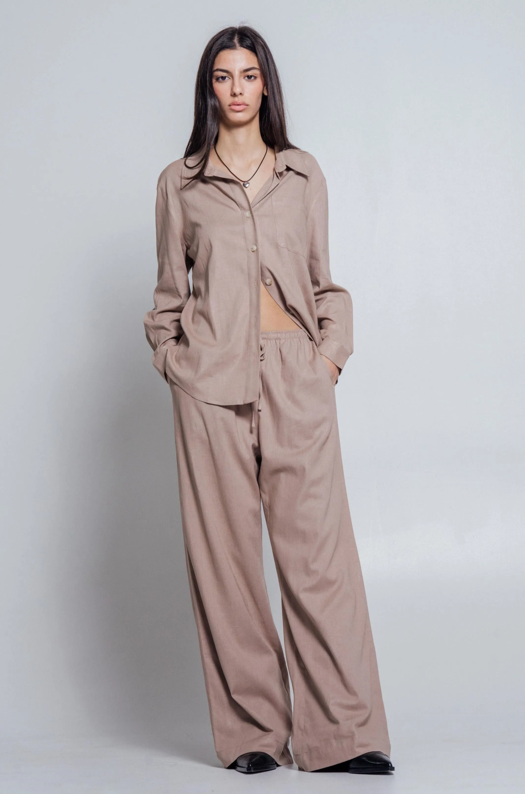 Linen Pants Set Taupe sold by Wildflo Studio