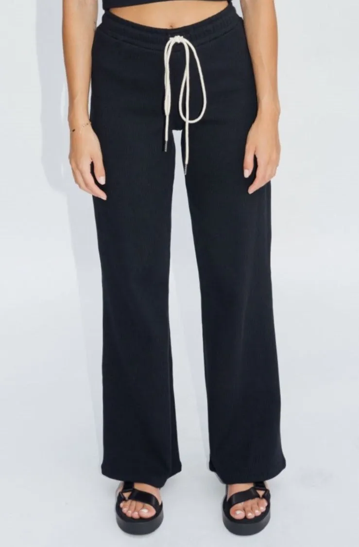 Wide Leg Lounge Pants Jet Black sold by Wildflo Studio