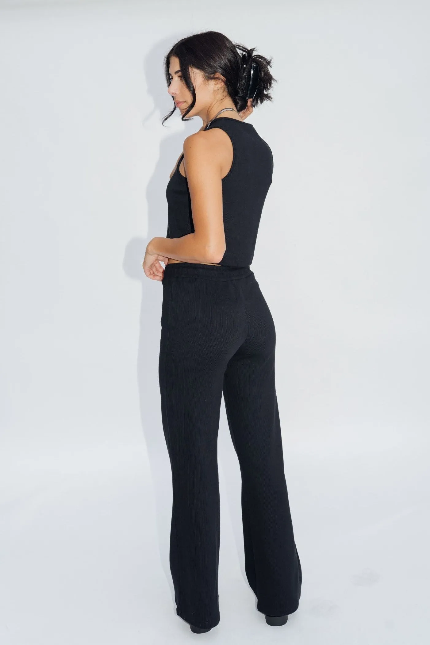 Wide Leg Lounge Pants Jet Black sold by Wildflo Studio product image thumbnail 5