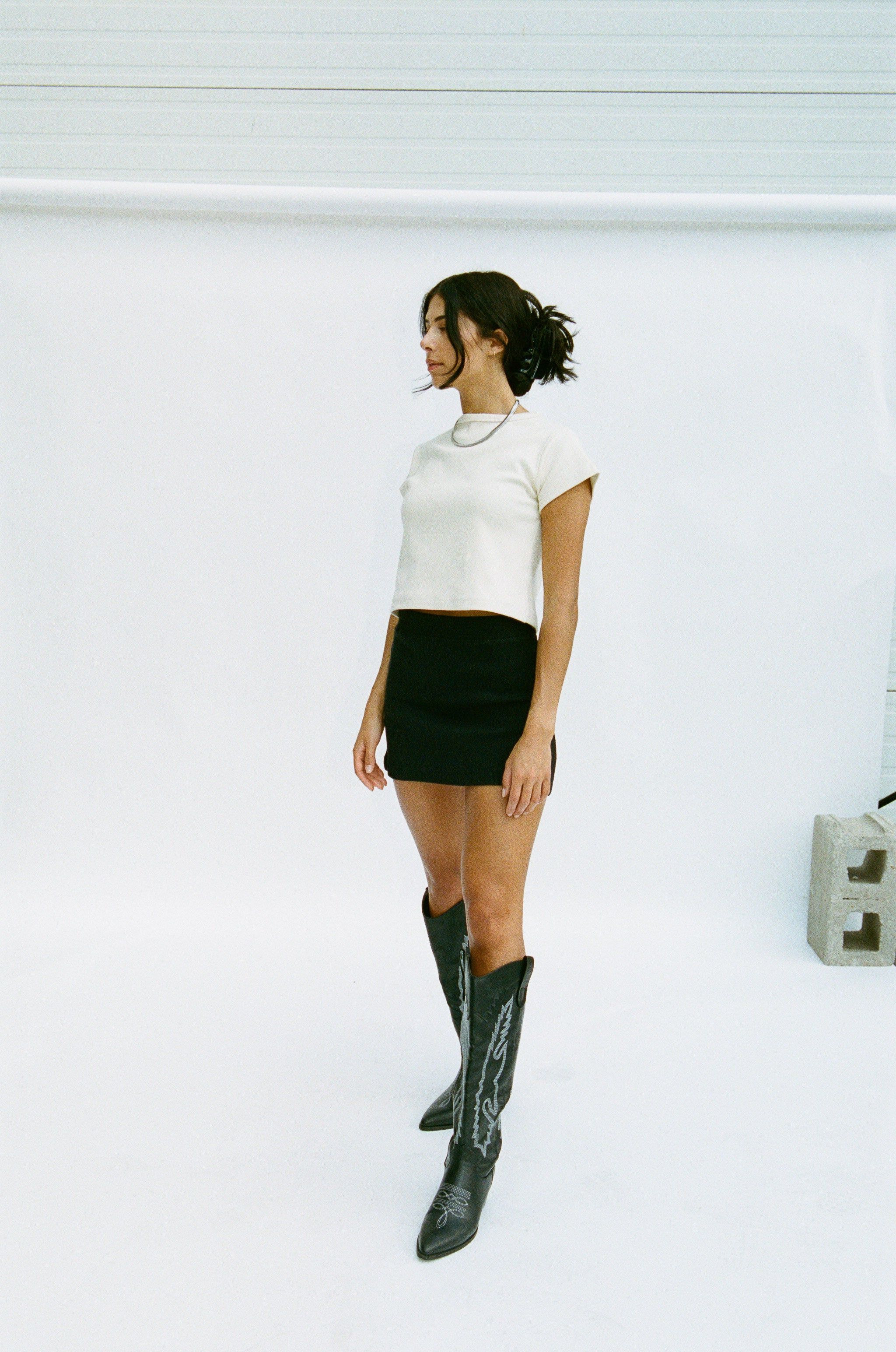 Ribbed Mini Skirt Jet Black sold by Wildflo Studio product image thumbnail 5