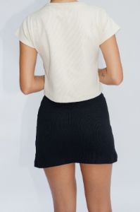 Ribbed Mini Skirt Jet Black sold by Wildflo Studio
