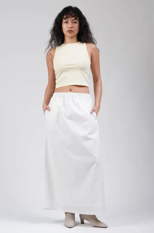 Poplin Maxi Skirt White sold by Wildflo Studio