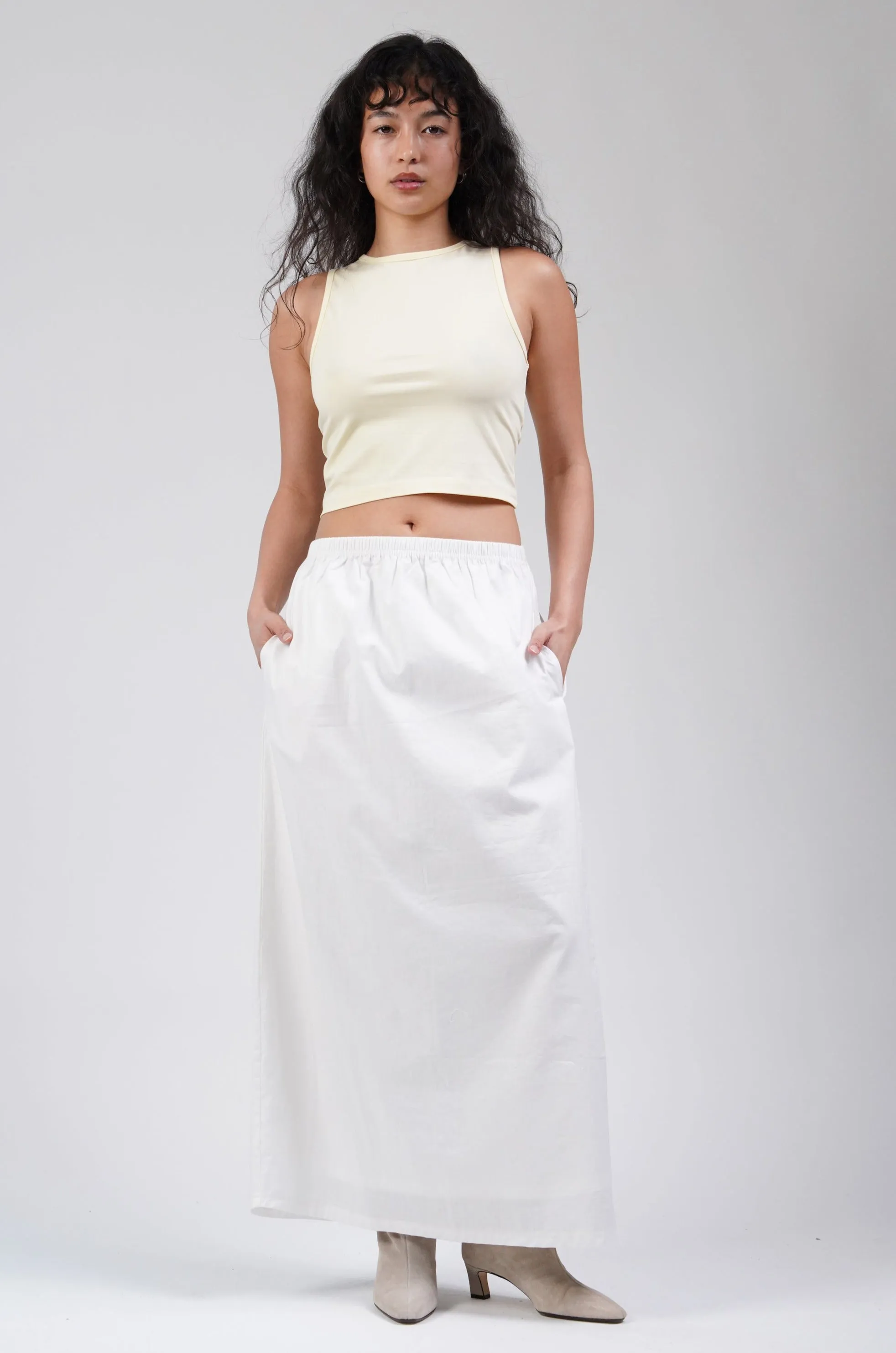 Poplin Maxi Skirt White (Mislabeled) sold by Wildflo Studio