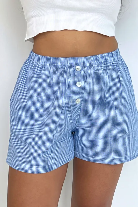 Boxer Shorts Cobalt Gingham sold by Wildflo Studio