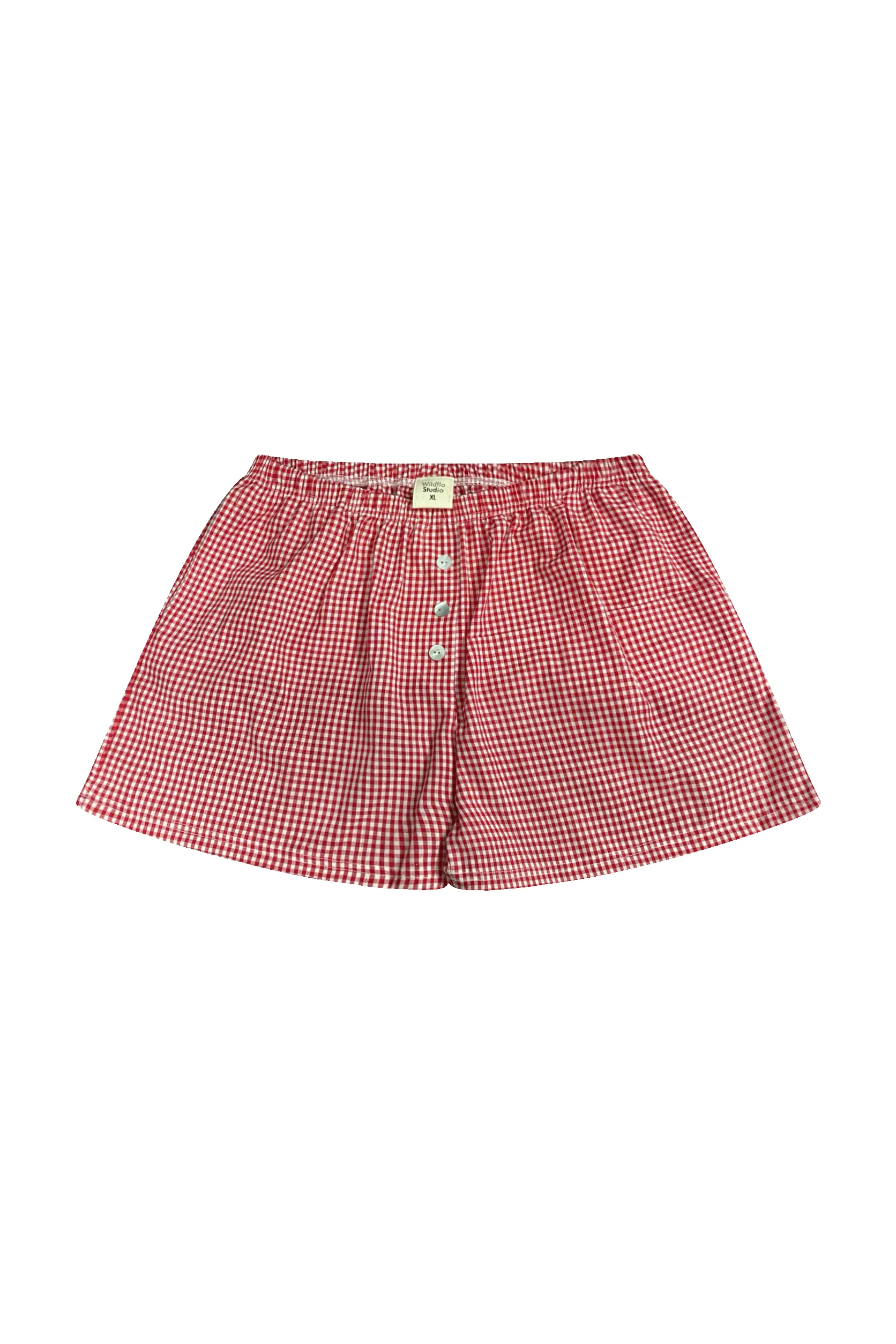 Boxer Shorts Red Gingham sold by Wildflo Studio