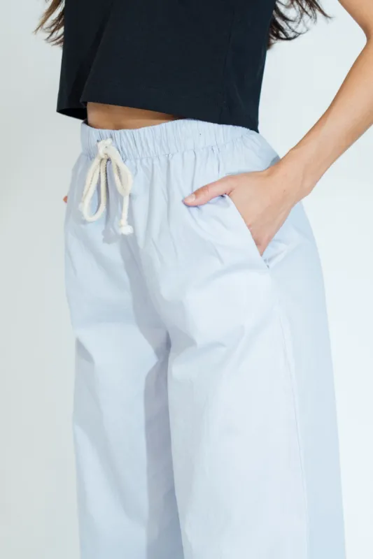 Poplin Wide Leg Pants Light Blue sold by Wildflo Studio