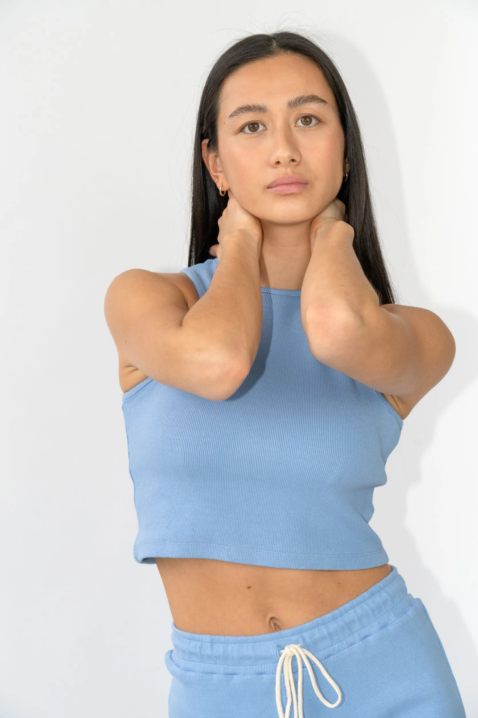High Neck Ribbed Tank Cornflower sold by Wildflo Studio product image thumbnail 3