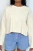 Sample Rib Knit Crewneck Ivory sold by Wildflo Studio