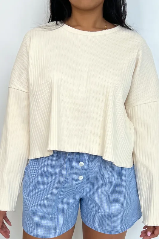 Sample Rib Knit Crewneck Ivory sold by Wildflo Studio