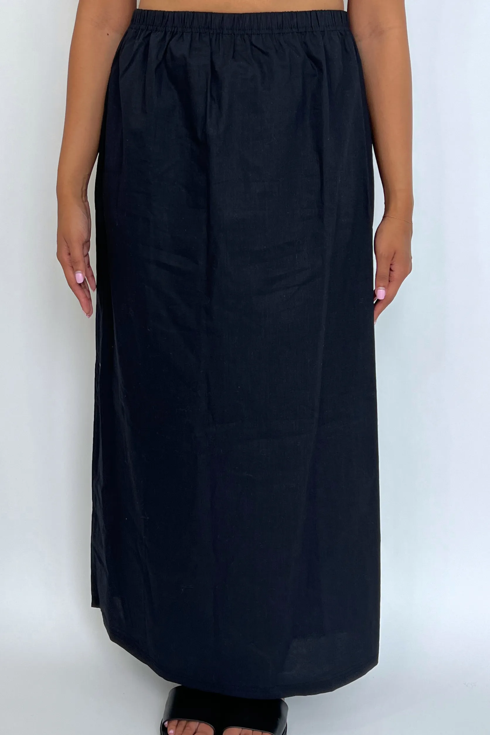 Sample Poplin Maxi Skirt Navy sold by Wildflo Studio
