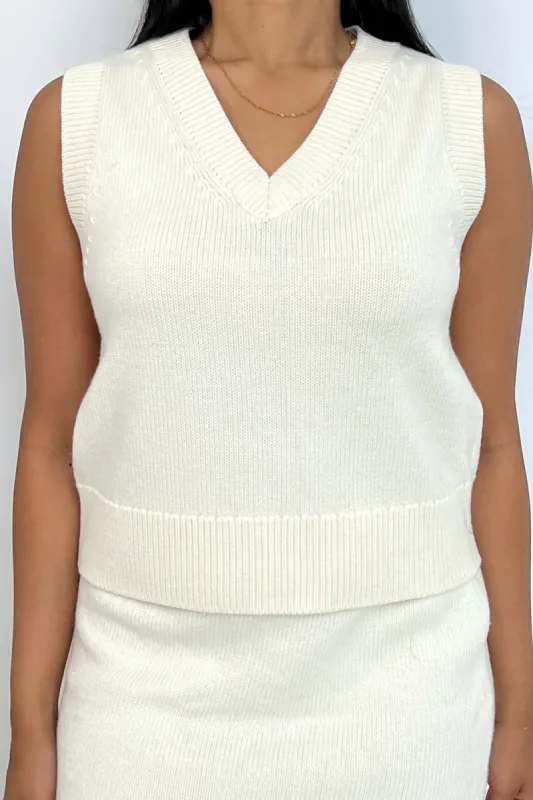 Sample Knit Vest Cream sold by Wildflo Studio