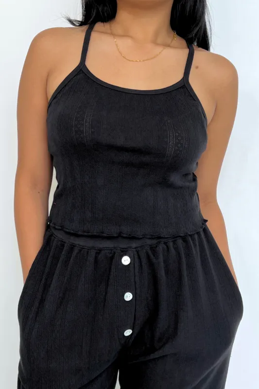 Sample Pointelle Cami Jet Black sold by Wildflo Studio