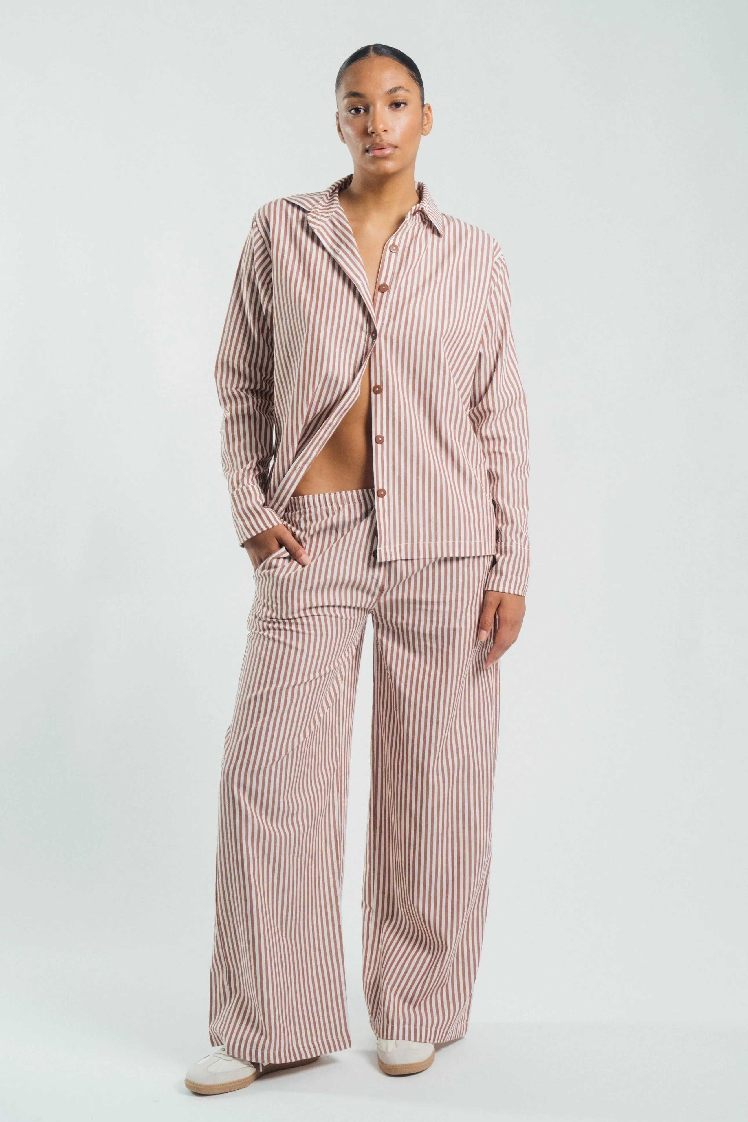 Boxer Pants Chocolate Stripe sold by Wildflo Studio product image thumbnail 2