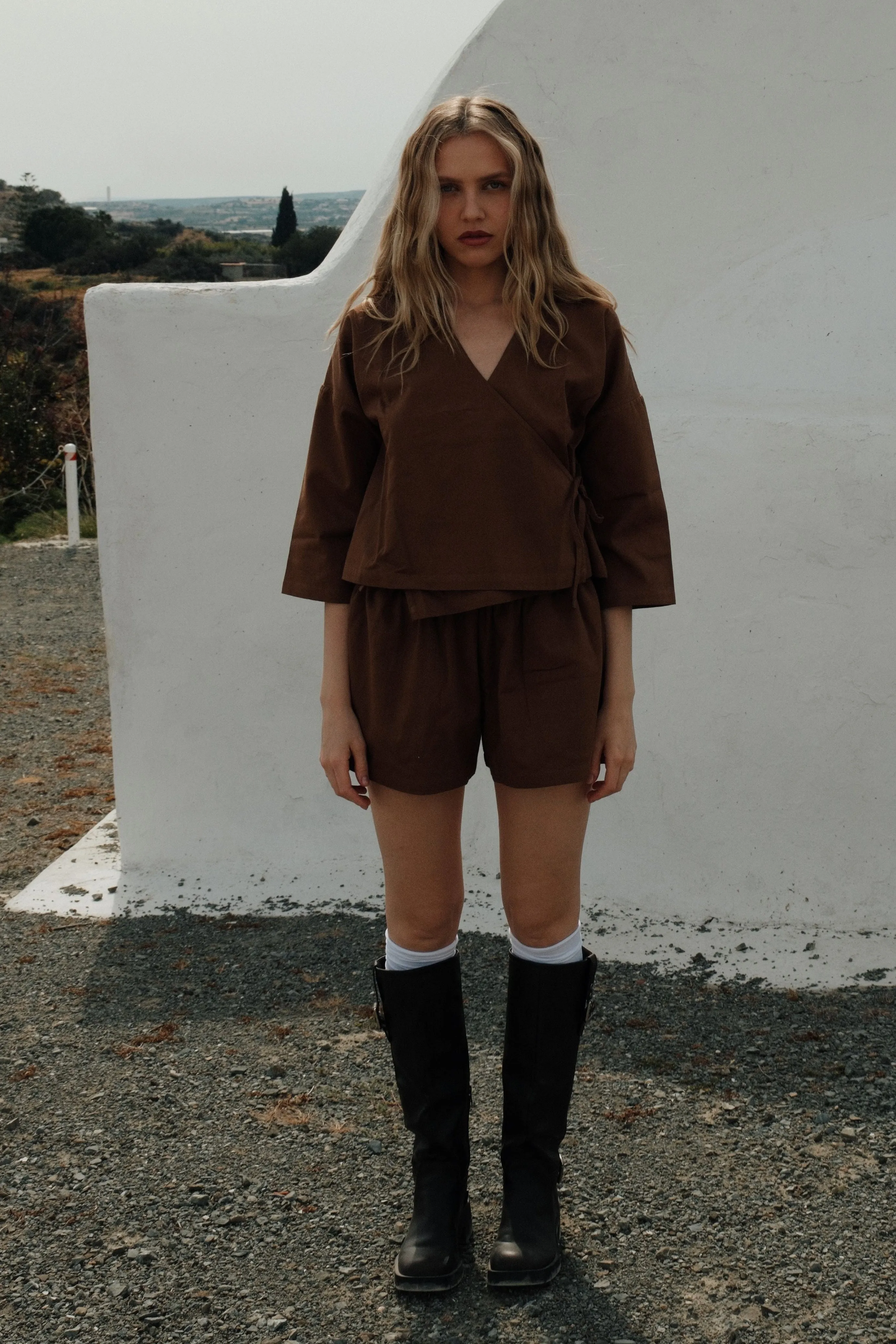 Organic Cotton Wrap Top Toffee sold by Wildflo Studio product image thumbnail 3