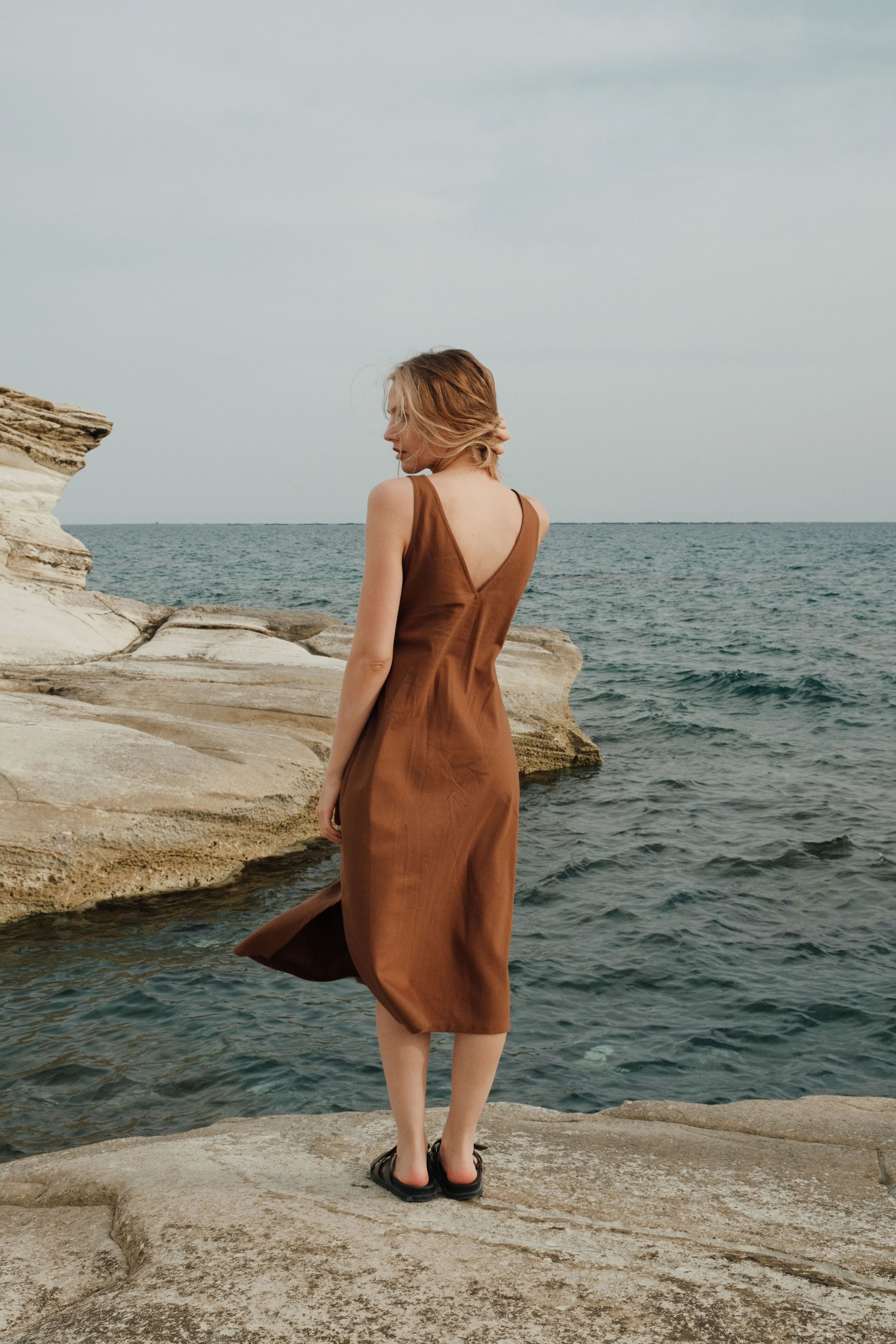 Organic Cotton Midi Slip Dress Toffee sold by Wildflo Studio product image thumbnail 4