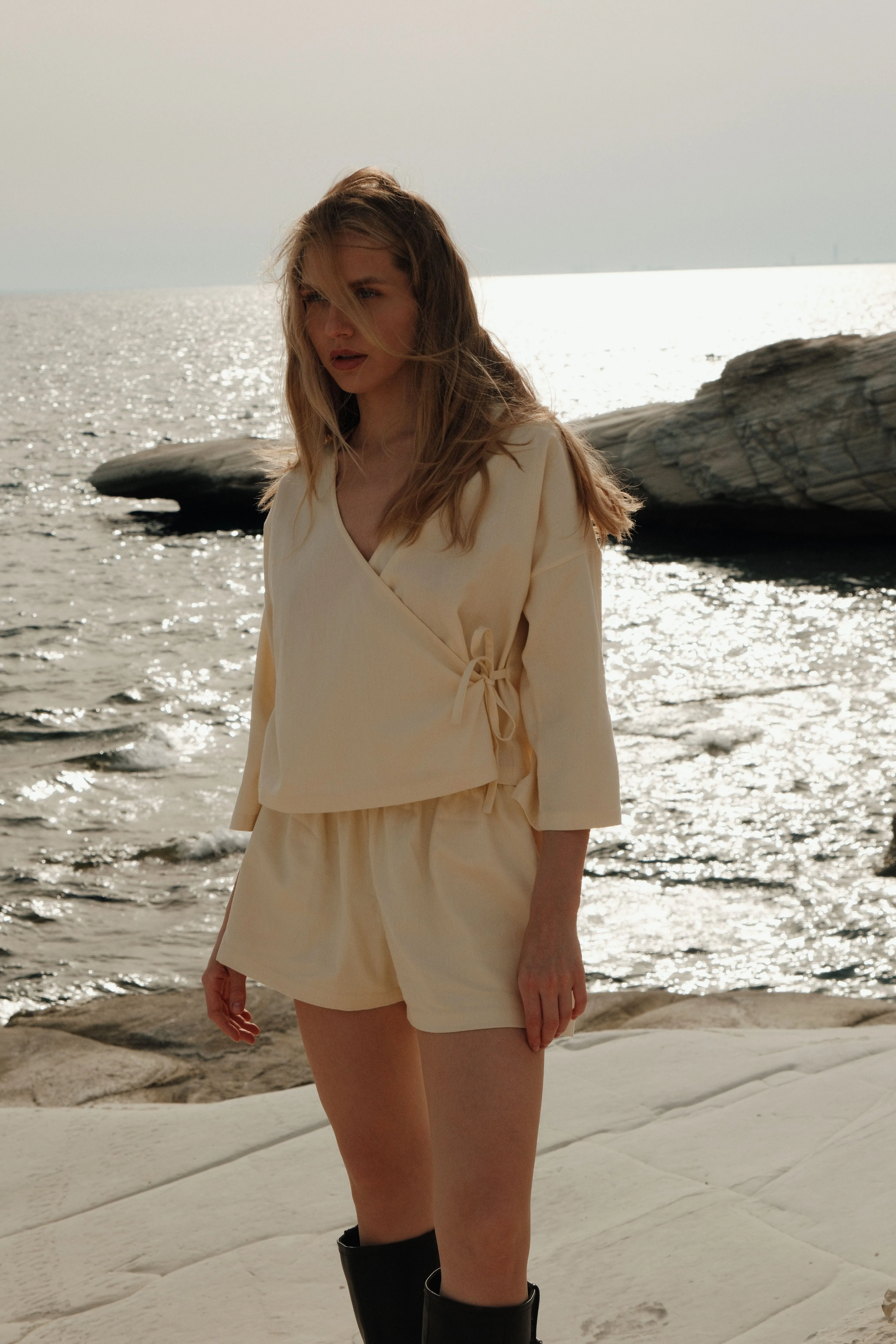 Organic Cotton Wrap Top Butter sold by Wildflo Studio product image thumbnail 2